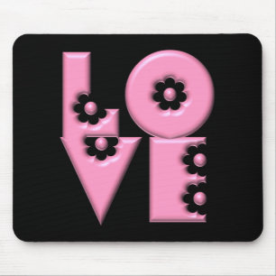 Tapis De Souris Bubblegum rose 3D LOVE Carré