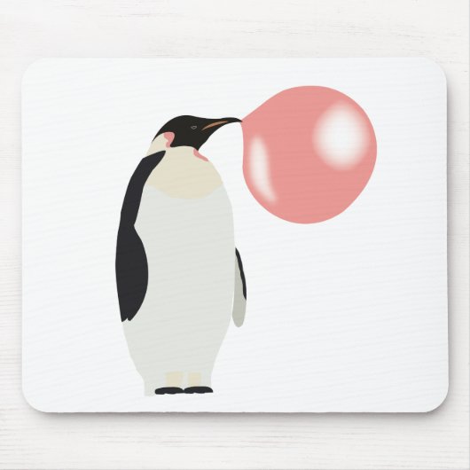 Tapis De Souris Buble Gomme Penguin soufflant bulle (Devant)