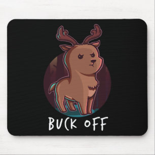 Tapis De Souris Buck Off Deer Middle Finger Funny Stag Chasse Hun