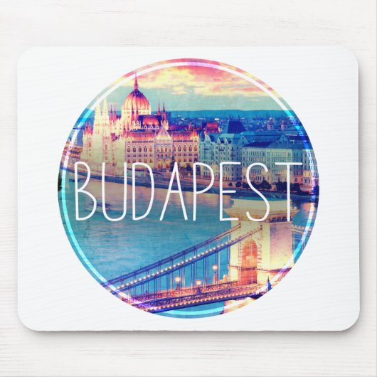 Tapis De Souris Budapest vintage, cercle (Devant)