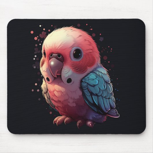 Tapis De Souris Budgie Bliss Dans Le Style Kawaii Mousepad (Devant)