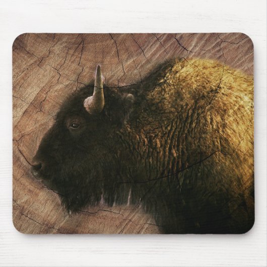 Tapis De Souris Buffalo de bison de bois (Devant)