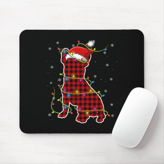 Tapis De Souris Buffalo Plaid Bulldog Père Noël Christmas Pyjama M (Avec souris)