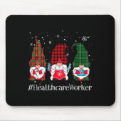 Tapis De Souris Buffalo Plaid Gnome Healthcare Worker Nurse Christ (Devant)