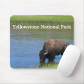 Tapis De Souris Buffle de Yellowstone dans l'étang (Avec souris)