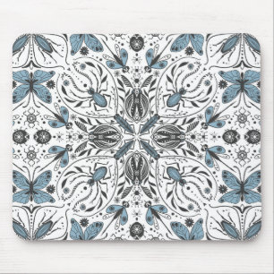 Tapis De Souris Bugs, noir et bleu