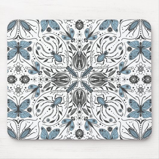 Tapis De Souris Bugs, noir et bleu (Devant)