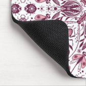 Tapis De Souris Buissons, magenta foncé et rose sur blanc (Coin)