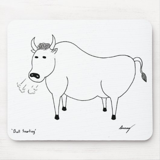 Tapis De Souris Bull Folk Art Mousepad (Devant)