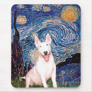 Tapis De Souris Bull Terrier 4 - Nuit étoilée (Vert) - Personnalis