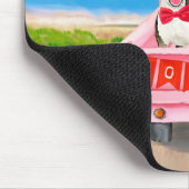 Tapis De Souris Bull Terrier Chien Saint-Valentin Coeurs de camion (Coin)