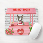 Tapis De Souris Bull Terrier Chien Valentine's Day Kissing Booth (Avec souris)