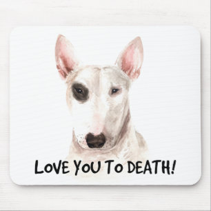 Tapis de souris Bull Terrier chiot mignon aquarell