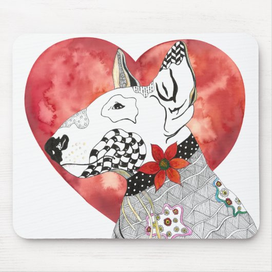 Tapis de souris Bull Terrier Coloré (Devant)
