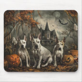 Tapis De Souris Bull Terrier Halloween Night Doggy Délice (Devant)