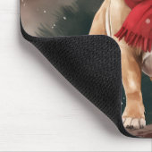 Tapis De Souris Bulldog à Noël de neige (Coin)