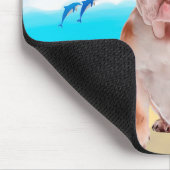 Tapis De Souris Bulldog anglais sur la plage (Coin)