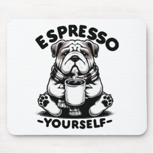 Tapis De Souris Bulldog au café chaud espresso