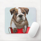 Tapis De Souris Bulldog Bucket Of Love Red 2 (Avec souris)