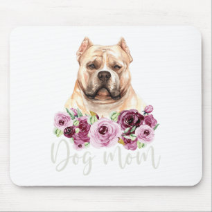 Tapis De Souris Bulldog Chien Maman Floral Bully Mama