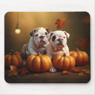 Tapis De Souris Bulldog chiot Automne Délice Citrouille 