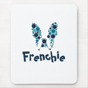 Tapis De Souris bulldog français avec des cercles colorés