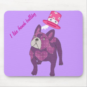 Tapis De Souris Bulldog français Mousepad avec cylindre