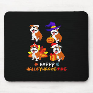Tapis De Souris Bulldog Halloween Et Joyeux Noël Happy Hallot