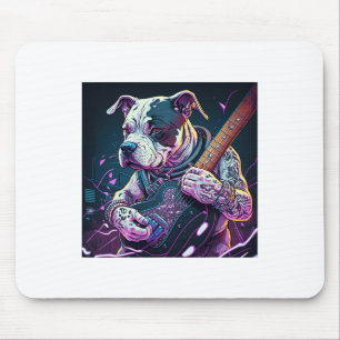 Tapis De Souris Bulldog Jouer Rock Guitare Électrique