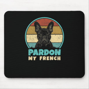 Tapis De Souris Bulldog Retro Vintage 60s les années 70 Amoureux F