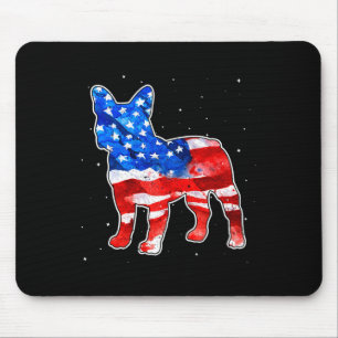 Tapis De Souris Bulldog Tie Dye Drapeau Américain Patriotique 4 Ju