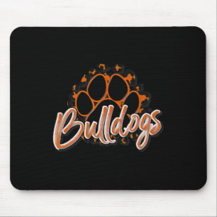 Tapis De Souris Bulldogs Orange Black Cheetah School Sports Fan Te