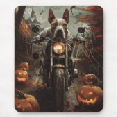 Tapis De Souris Bulle Terrier Riding Moto Halloween effrayant (Devant)