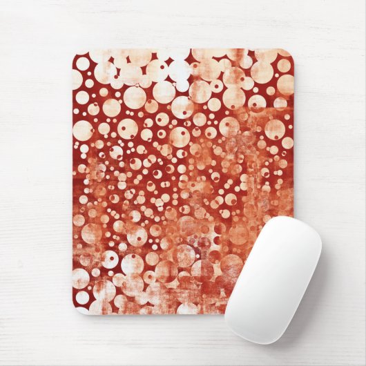 Tapis De Souris Bulles Abstraites rouges blanches à motifs (Avec souris)