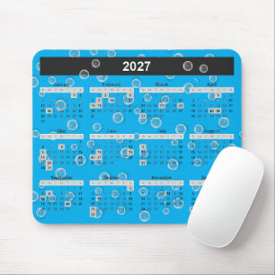 Tapis De Souris Bulles Calendrier 2026 Sur Aqua
