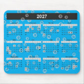 Tapis De Souris Bulles Calendrier 2026 Sur Aqua (Devant)