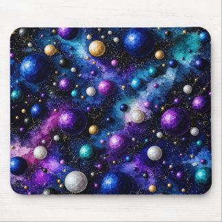 Tapis De Souris Bulles poly galaxie de minuit