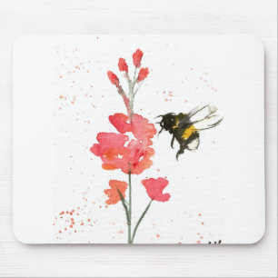 Tapis De Souris Bumblebee et fleur