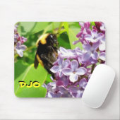 Tapis De Souris Bumblebee sur Lilac fleurir Vos initiales (Avec souris)