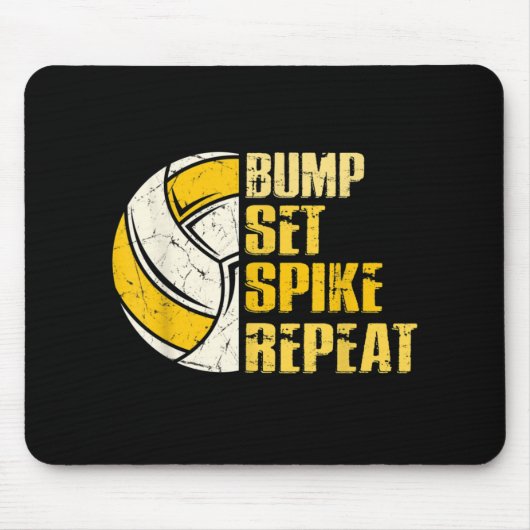 Tapis De Souris Bump Set Spike Répéter Volleyball Fun (Devant)
