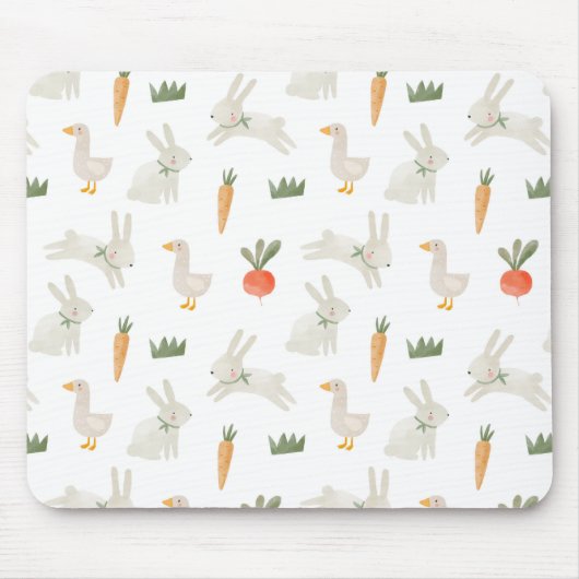 Tapis De Souris Bunnies & Canards sur le Motif de ferme (Devant)