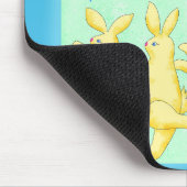 Tapis De Souris Bunnies Danse comme personne ne regarde vert jaune (Coin)