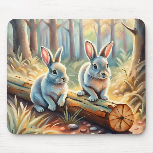 Tapis De Souris Bunnies En Forêt (Devant)