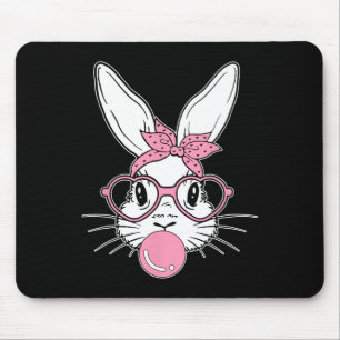 Tapis De Souris Bunny Face Pâques Fête Bubblegum Bandana Gles Girl