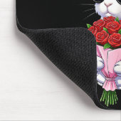 Tapis De Souris Bunny Hugging Valentine Flower Bunny (Coin)