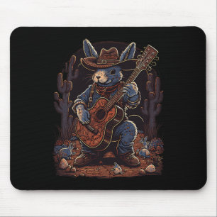 Tapis De Souris Bunny Pâques Cowboy Homme Femmes Musique De Pays