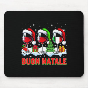 Tapis De Souris Buon natale joyeux noël italien trois père Noël wi