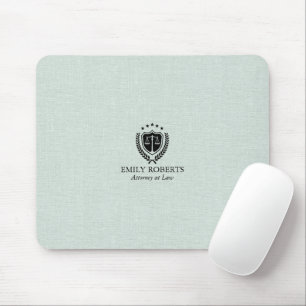 Tapis De Souris Bureau de droit professionnel lin bleu-vert pâle