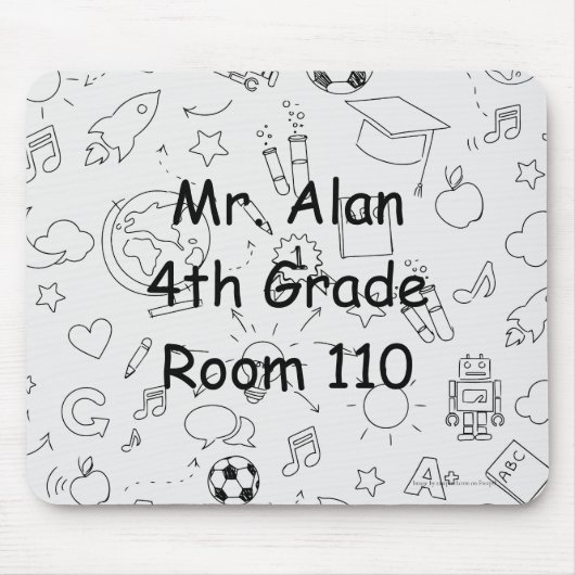 Tapis De Souris Bureau de l'enseignant personnalisé de l'école élé (Devant)