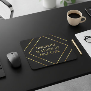 Tapis De Souris Bureau minimaliste noir et or